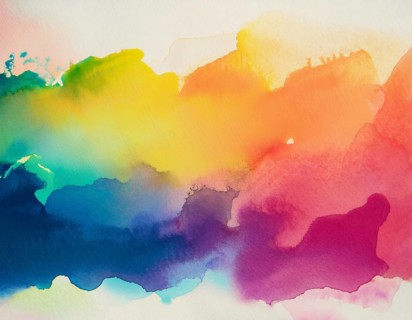 Bright watercolor art showcasing vibrant hues blending with artistic paint splashes, perfect for