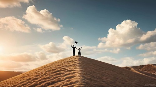 Success, achievement of goal in business and life. Achievement and Business Goal Success Concept.