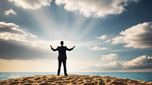Success, achievement of goal in business and life. Achievement and Business Goal Success Concept.