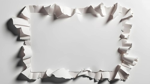 Torn paper form a frame with a copyspace. AI generated image, ai. note paper paper