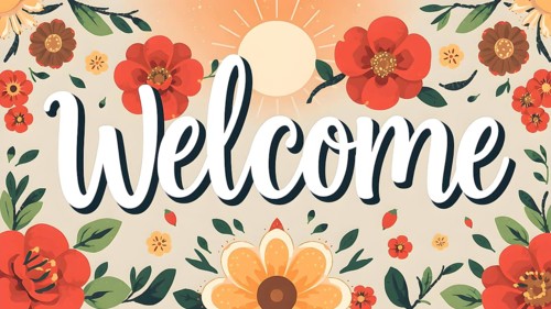 Minimalist bold welcome wording poster, versatile modern wall art design for stylish home entryway,