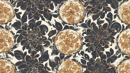 Artifical Intelligence generated seamless floral elements. Abstract Modern Brochure floral Design