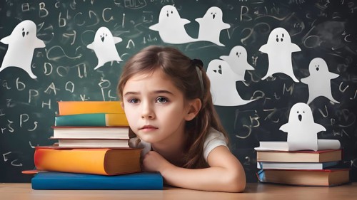 Phobia of educational and school concept, AI generated image