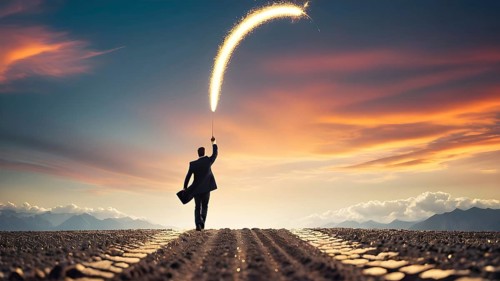 Success, achievement of goal in business and life. Achievement and Business Goal Success Concept.