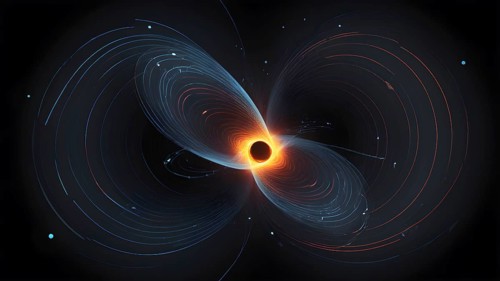 Science element concept Quantum Mechanics, formula, curvature of spacetime in a gravitational