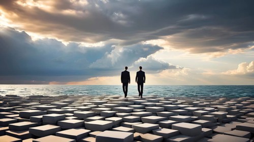 The corporality existent life journey Concept. AI generated image