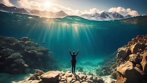 The corporality existent life journey Concept. AI generated image