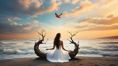 The corporality existent life journey Concept. AI generated image