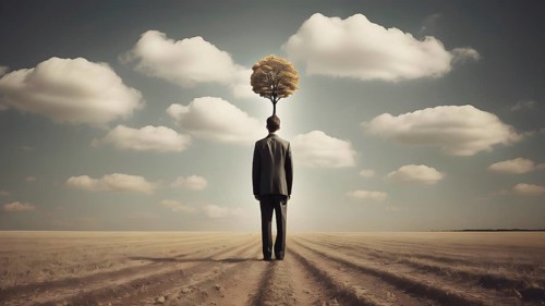 The corporality existent life journey Concept. AI generated image