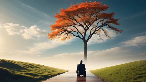 The corporality existent life journey Concept. AI generated image