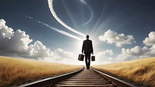 The corporality existent life journey Concept. AI generated image