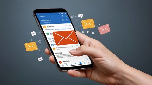 Online communication concept. Email marketing concept, concept of sending and receiving emails, AI