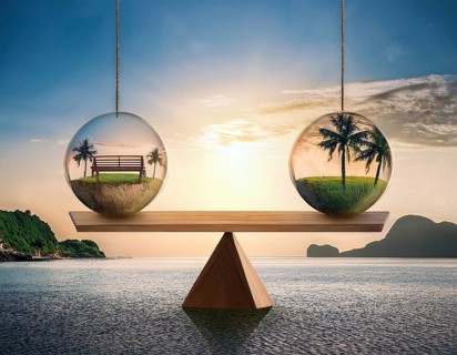 Artistic arrangement balance, illustrating equilibrium, imbalance, and relationships. The image