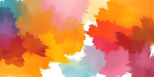 Abstract gradient hand painted multi color brush strokes.on a black background AI generated image,