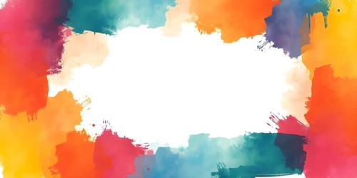 Abstract gradient hand painted multi color brush strokes.on a black background AI generated image,