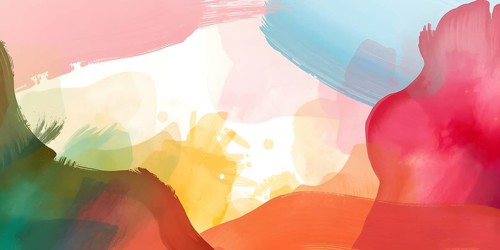Abstract gradient hand painted multi color brush strokes.on a black background AI generated image,