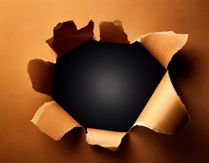 Torn paper reveals a surface underneath, symbolizing mystery and space, AI generated