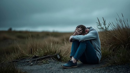 Depression health people concept. Negative emotion image. Sadness and anxiety concept with