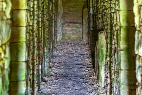 Modern-day neolithic style long Barrow burial chamber for storing cremation urns, All Cannings,