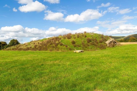 Modern-day neolithic style long Barrow burial chamber for storing cremation urns, All Cannings,