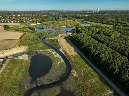 Dortmund, Castrop-Rauxel, North Rhine-Westphalia, Germany - River renaturalisation, renaturation of
