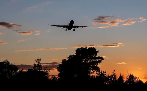 Landing of an aircraft at BER Berlin Brandenburg Willy Brandt Airport, Schönefeld, 29/09/2025,