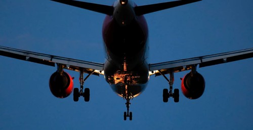 Landing of an aircraft at BER Berlin Brandenburg Willy Brandt Airport, Schönefeld, 29/09/2025,