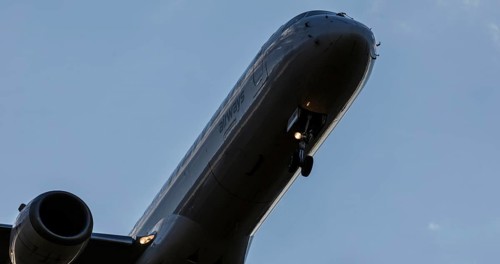 Landing of an aircraft at BER Berlin Brandenburg Willy Brandt Airport, Schönefeld, 29/09/2025,
