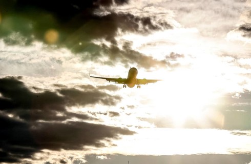 Landing of an aircraft at BER Berlin Brandenburg Willy Brandt Airport, Schönefeld, 29/09/2025,
