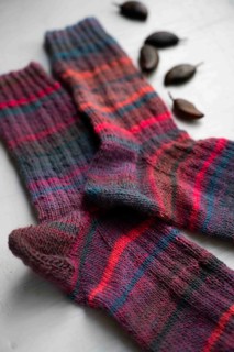 Knitted socks in pink