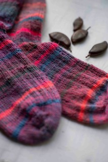 Knitted socks in pink