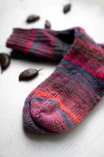Knitted socks in pink