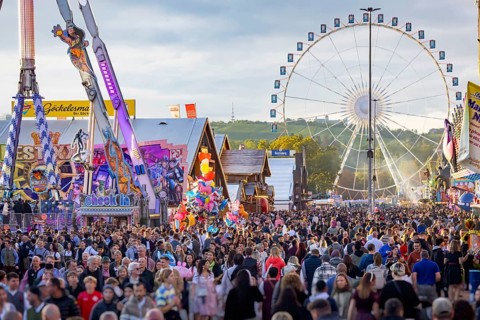 Folk festival time in Stuttgart. The 178th Cannstatter Volksfest on the Wasen is one of the most