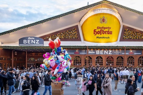 Folk festival time in Stuttgart. The 178th Cannstatter Volksfest on the Wasen is one of the most