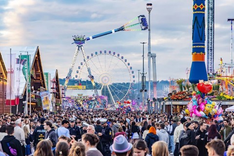 Folk festival time in Stuttgart. The 178th Cannstatter Volksfest on the Wasen is one of the most