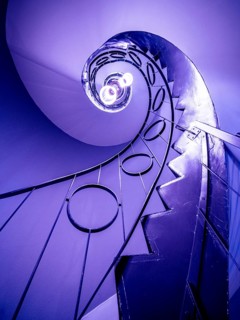 Spiral staircase, violet, infinity, vanishing point, purple, up, upwards, beautiful, timeless,