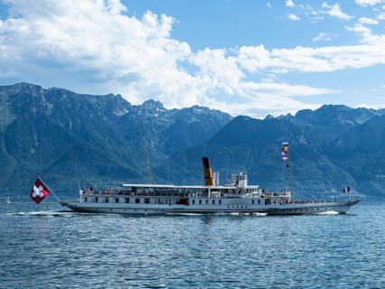 Ships, Rhone, Switzerland, steamer, passenger ship, liner, Lake Geneva, Alps, panorama, tourism,