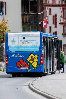 Bus stop Arosa Bus, Arosa, Graubünden, Switzerland
