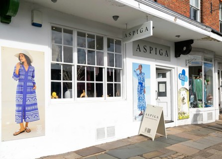 Aspiga clothing fashion shop, High Street, Marlborough, Wiltshire, England, UK