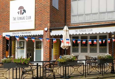 The Funghi Club bistro restaurant, Fabulous French Food, Marlborough, Wiltshire, England, UK