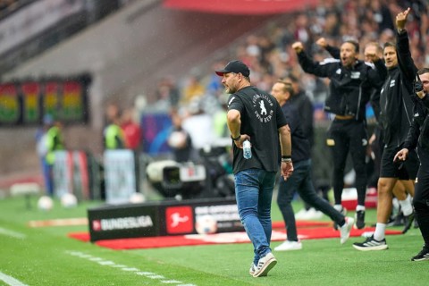 Football Bundeliga Eintracht Frankfurt-Union Berlin.Steffen Baumgart, Coach Union Berlin