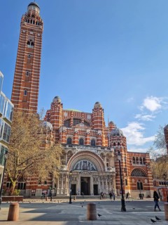 Westminster Cathedral, majestic Byzantine style, Roman Catholic cathedral built with striking red