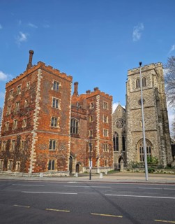 Morton's Tower, the gatehouse to Lambeth Palace, residence of Archbishop of Canterbury in London,