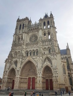 AMIENS, FRANCE - OCTOBER 30, 2022 Majestic Notre-Dame d'Amiens, a High Gothic french cathedral, a