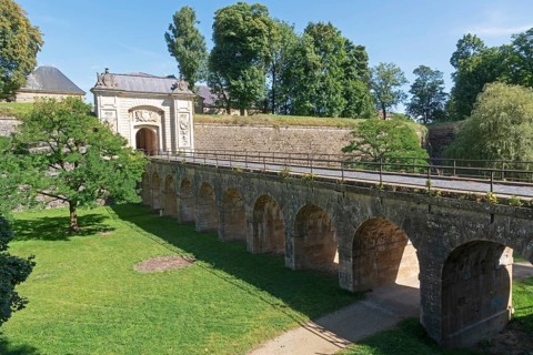 Porte de France, fortress gate, bridge, fortress wall, fortress moat, citadel, Vauban