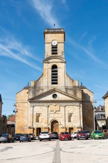 Church of Saint-Dagobert, historical monument, Place Darche, parade ground, Longwy, Département