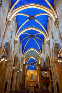 Inside the Beautiful Cathedral Collégiale de Neuchatel in City of Neuchatel, Canton Neuchatel,