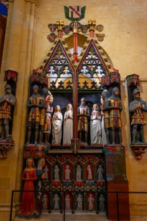 Inside the Beautiful Cathedral Collégiale de Neuchatel with Statues in City of Neuchatel, Canton