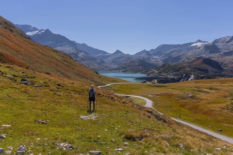 Landscape panorama, hiking area, Uttendorf Pinzgau, Tauernmoossee lake
