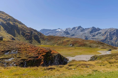 Mountain panorama, Uttendorf Pinzgau, autumn landscape, alpenglow
